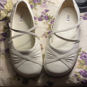 Womans white slip on shoes